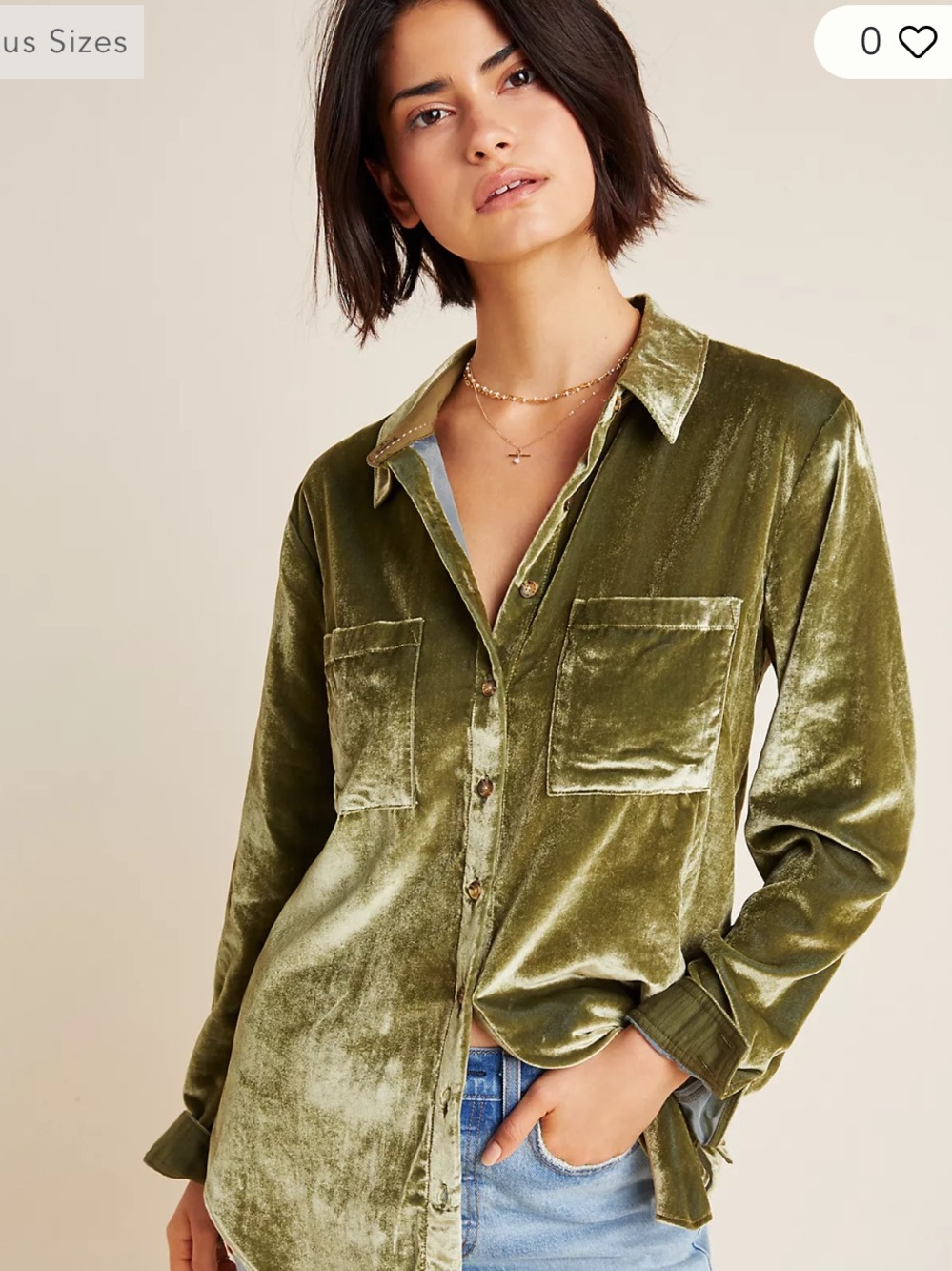 Anthropologies Maeve Karina Velvet Button down size 8